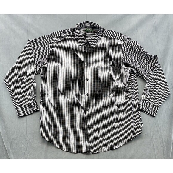 David Taylor Shirt Mens XL Black White Plaid Button Down Long Sleeve Pocket - Picture 2 of 9